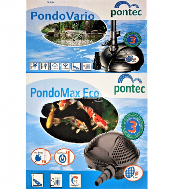 Pontec kis teljesítményű szökőkút és szűrőtápláló szivattyúk fúvókákkal képe