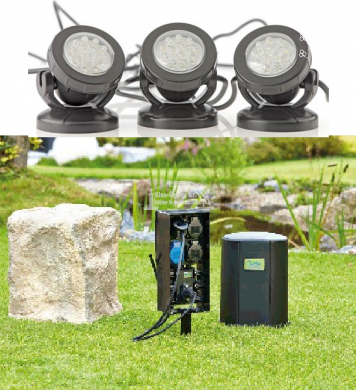 Kerti tó világítás és elektronika képe